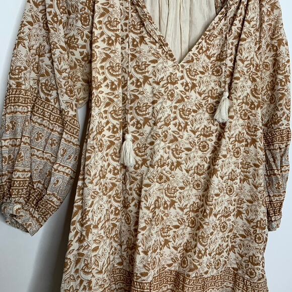 Cleobella Rosy Mini Brown Orange Floral Dress Womens Large - Picture 12 of 16